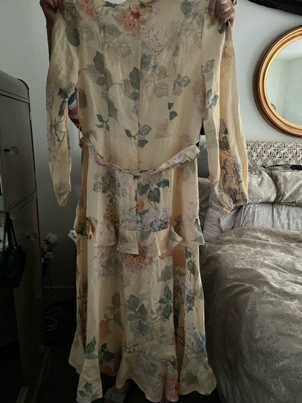 🎀Zimmermann Illuminate🎀 Peplum Pale Yellow Floral Midi Dress(AU4/US12) - Picture 6 of 6